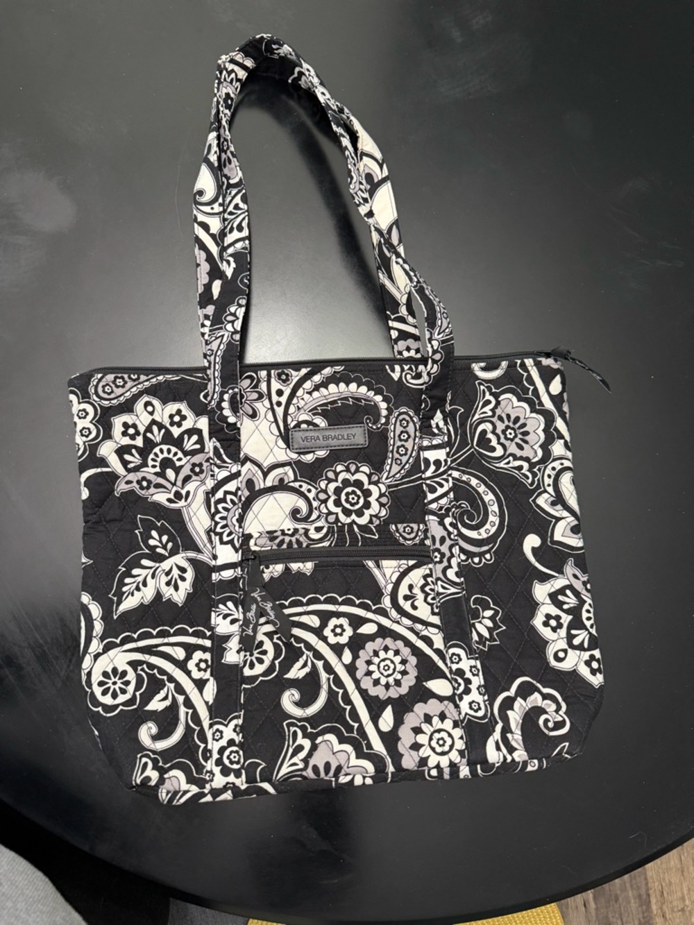 Vera Bradley Black and White Paisley Quilted Tote